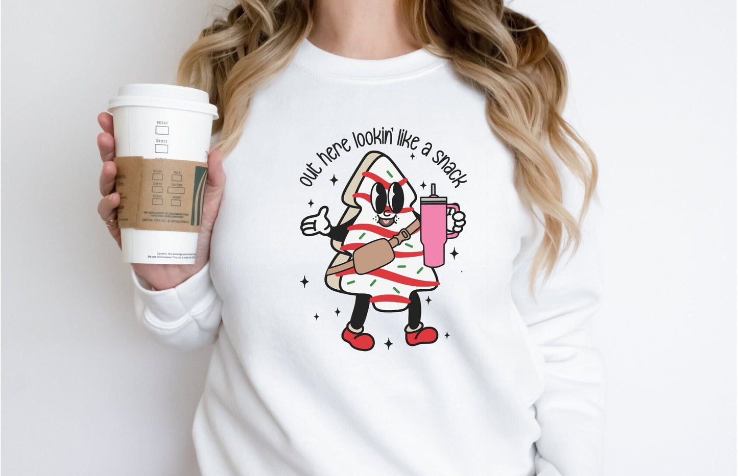 Out here looking like a snack Sweatshirt, Christmas Sweatshirt, Funny Christmas sweatshirt