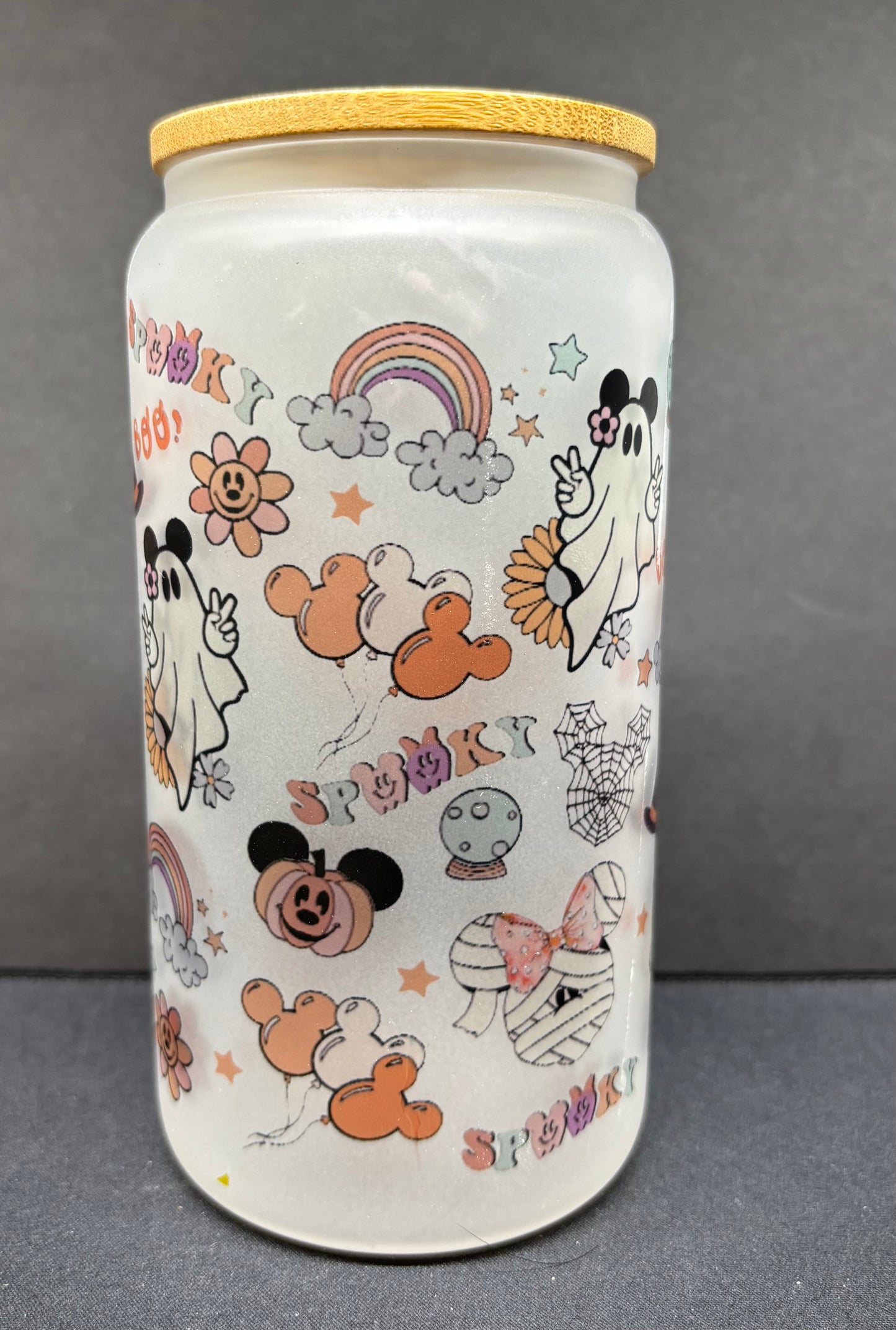 Halloween glass can tumbler