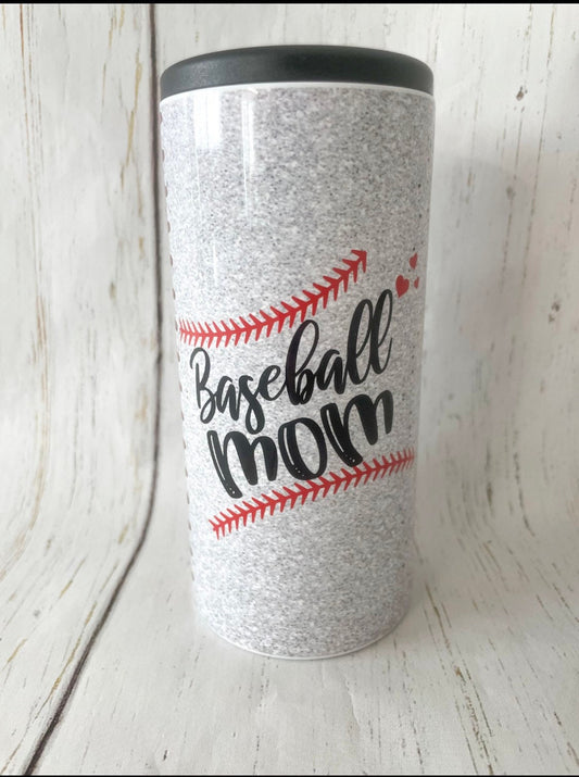 Baseball Mama Cooler, slim can, metal