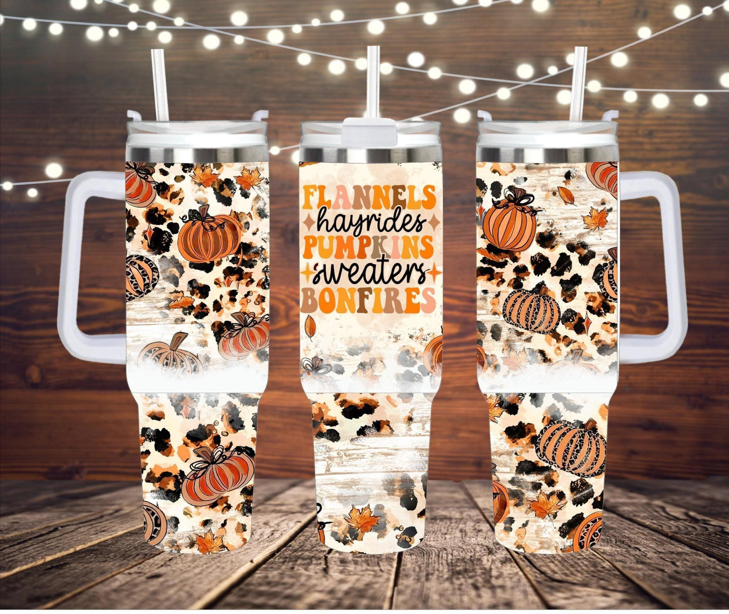 Fall 40oz tumbler, flannels, hayrides, pumpkin, sweaters and bonfires tumbler, 40oz tumbler with handle