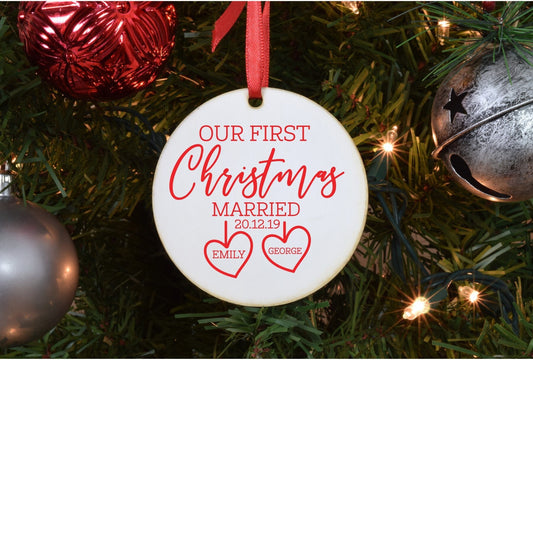 Our First Christmas Married Ornament, Custom Ornament
