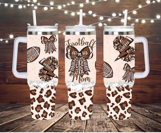 40oz football mom Tumbler, 40oz tumbler, football mom