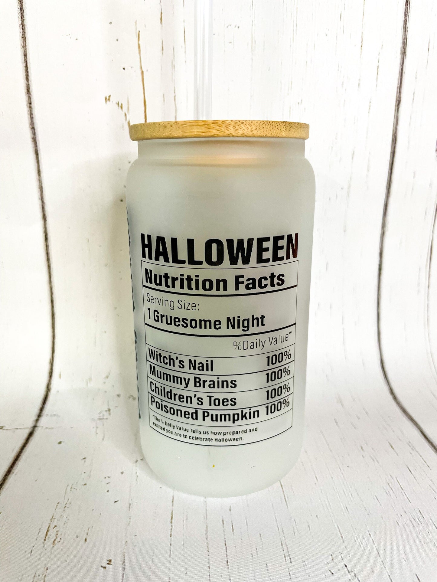 Halloween Glass can Tumbler, 16oz, Hocus Pocus