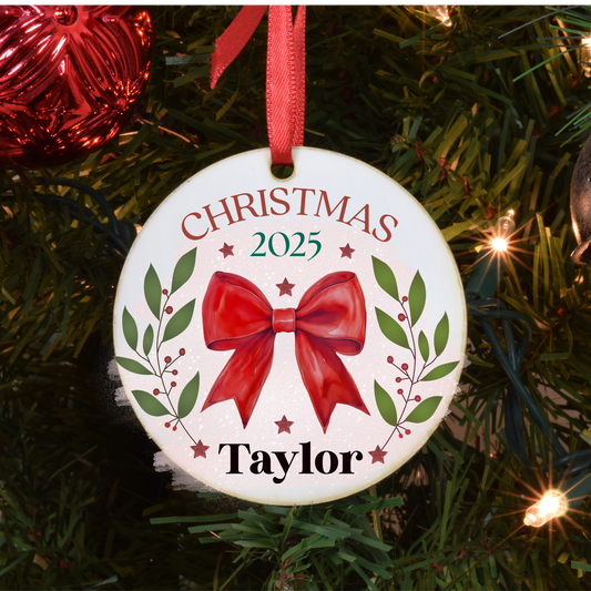 Bow Christmas Custom Ornament