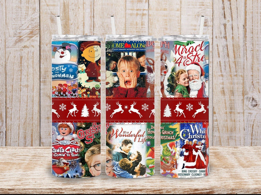 Christmas Movie Tumbler, 20oz Skinny Tumbler,
