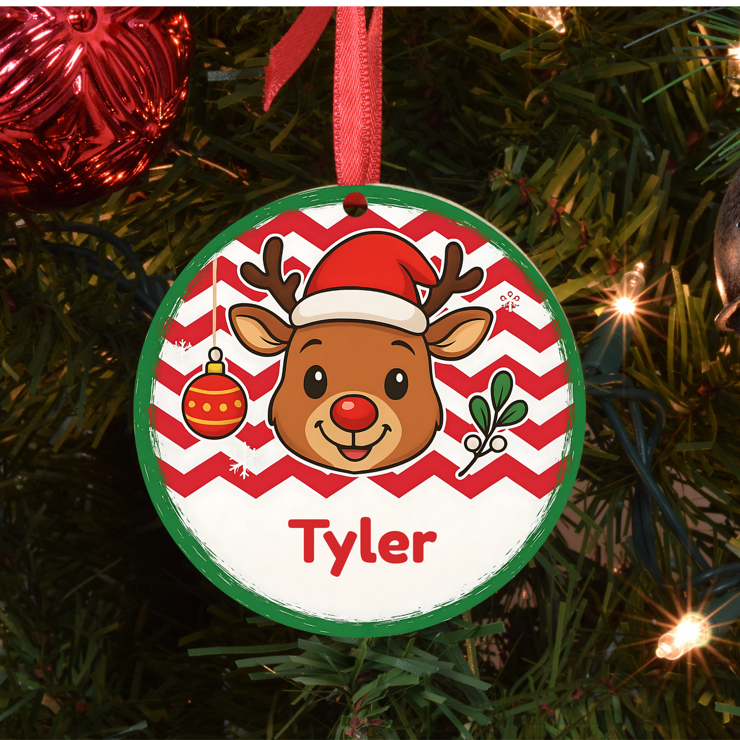 Kids Personalized Ornament Reindeer